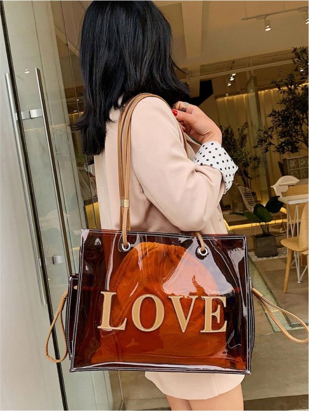 Tote Bag Transparent Jelly Shoulder Messenger Bag Popular New Korean